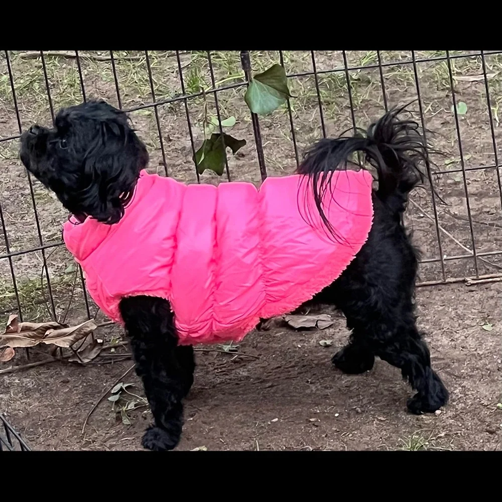 Brand new pink puffer dog jacket – Size Medium 💗🐶